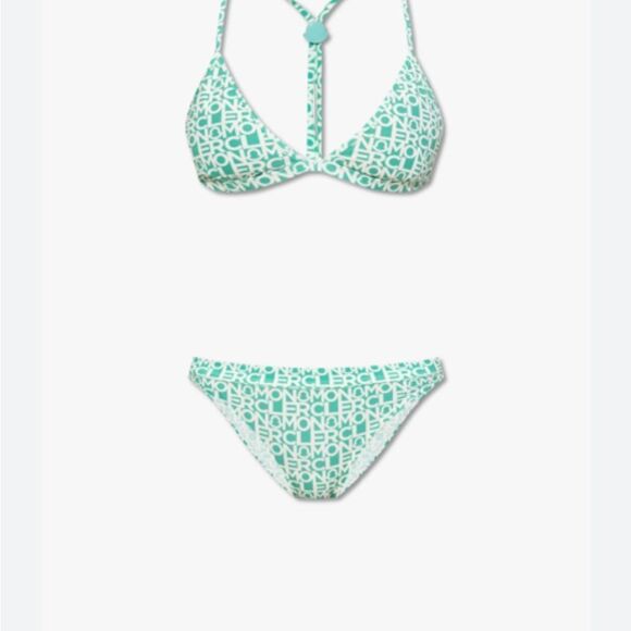 Moncler Monogram Logo 2-Piece Bikini Set Size Small NWT Green Multi $520 - Picture 12 of 12
